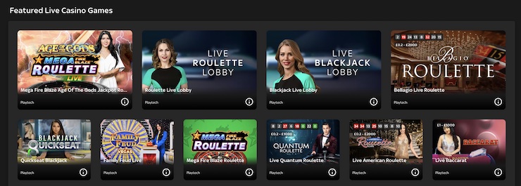 Live Dealer games and Game Shows are among the most popular games at UK casinos not on GamStop.